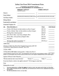 Indian Line Farm 2014 Commitment Form 57 Jug End Road; Great Barrington, MA[removed]8301; [removed]; www.indianlinefarm.com