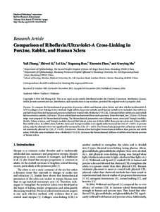 Comparison of Riboflavin/Ultraviolet-A Cross-Linking in Porcine, Rabbit, and Human Sclera
