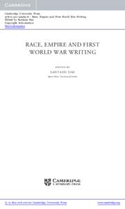 Cambridge University Press[removed]8 - Race, Empire and First World War Writing Edited by Santanu Das Copyright Information More information