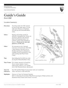 National Park Service U.S. Department of the Interior Cape Cod National Seashore Guide’s Guide Fort Hill