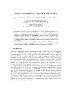 Practical Electromagnetic Template Attack on HMAC Pierre-Alain Fouque1 , Gaëtan Leurent1 , Denis Réal2,3 , and Frédéric Valette3