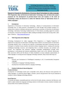 Technology Development for Indian Languages Department of Electronics & Information Technology Ministry of Communications & Information Technology Government of India  Request for Proposals for Development of Grammar-Bas
