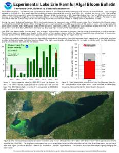 Experimental Lake Erie Harmful Algal Bloom Bulletin 7 November 2017, Bulletin 35, Seasonal Assessment 2017Bl oom Ana l