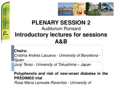 PLENARY SESSION 2 Auditorium Ronsard Introductory lectures for sessions A&B Chairs: