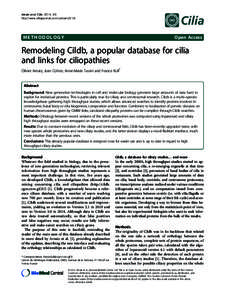 Remodeling Cildb, a popular database for cilia and links for ciliopathies