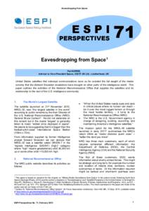 Eavesdropping from Space  Eavesdropping from Space1 Pat NORRIS Adviser to Vice-President Space, CGI IT UK Ltd., Leatherhead, UK