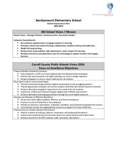 Sandymount Elementary School School Improvement PlanSES School Vision / Mission School Vision: Strategic Thinkers, Excited Learners, Successful Leaders