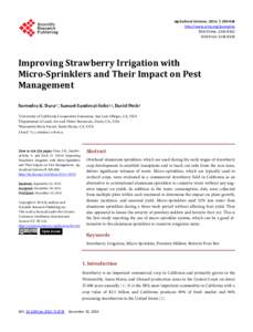 Improving Strawberry Irrigation with Micro-Sprinklers and Their Impact on Pest Management
