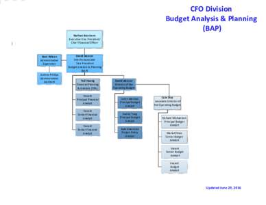 CFO Division Budget Analysis & Planning (BAP) Nathan Brostrom Executive Vice President/ Chief Financial Officer