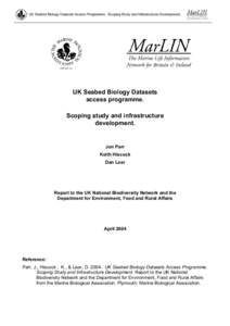 Testing criteria for assessing ‘national importance’ of marine species, biotopes �bitats�nd landscapes