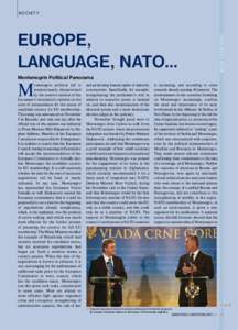 EUROPE, LANGUAGE, NATO… Montenegrin Political Panorama M