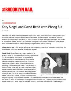 Katy Siegel and David Reed with Phong Bui - The Brooklyn Rail