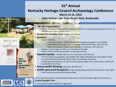 29th Annual Kentucky Heritage Council Archaeology Conference