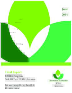 June 2014 Final Report CARES Program With FFBF and UF/IFAS Extension