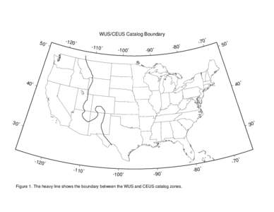 WUS/CEUS Catalog Boundary 50˚ -120  ˚