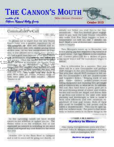THE CANNON’S MOUTH newsletter of the California Historical Artillery Society “Mike Johnson Chronicles”