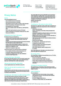 25 Pelican Street Surry Hills NSWPrivacy Notice Outline This Privacy Notification sets out: