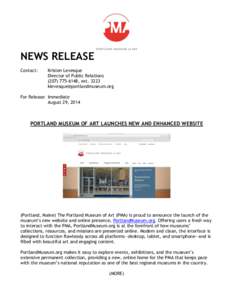 NEWS RELEASE Contact: Kristen Levesque Director of Public Relations[removed], ext. 3223