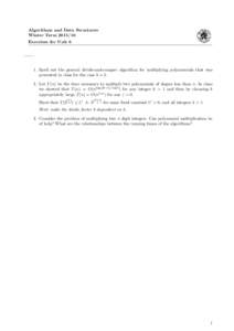 Multiplication / Binary operations / Algebra / Computational complexity theory / Time complexity / Polynomial / Multiplication algorithm / Karatsuba algorithm