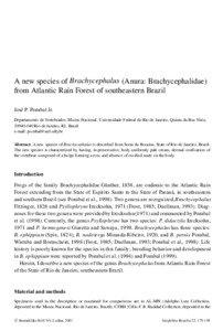A new species of Brachycephalus (Anura: Brachycephalidae) from Atlantic Rain Forest of southeastern Brazil José P. Pombal Jr.