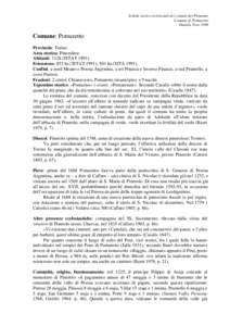 Schede storico-territoriali dei comuni del Piemonte Comune di Pomaretto Daniele Tron 1996 Comune: Pomaretto Provincia: Torino.