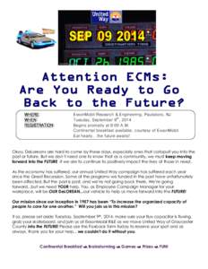 WHERE: WHEN: REGISTRATION: ExxonMobil Research & Engineering, Paulsboro, NJ Tuesday, September 9th, 2014