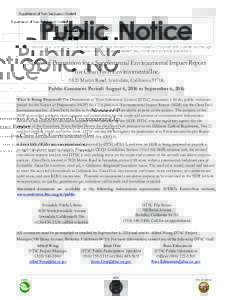 CleanTech - Public Notice:  Notice of Preparation for Supplemental EIR Available for Public Comment