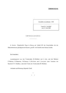 ÜBERSETZUNG  Geschäftsverzeichnisnr[removed]Urteil Nr[removed]vom 19. Juli 2005