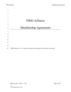 FIDO Alliance  Membership Agreement 1 2