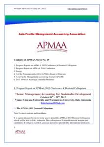 APMAA News No.19 (May 10, http://apmaa.org/APMAA/ Asia-Pacific Management Accounting Association
