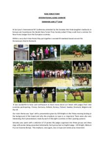 NEW FOREST PONY INTERNATIONAL JUDGE SEMINAR DENMARK JUNE 2ND 2018 At last year’s International NF Conference attended by the Societies that hold daughter studbooks in Europe and Scandinavia the Danish New Forest Pony S