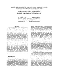 An Investigation of the Applicability of Design of Experiments to Software Testing