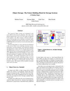 Object Storage: The Future Building Block for Storage Systems A Position Paper Michael Factor