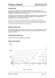 PSpice Model  6CA7/EL34 INTRODUCTION This document supplements the PSpice model 6CA7.INC, and provides some