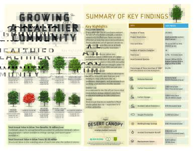 SUMMARY OF KEY FINDINGS Key Highlights POLLUTION REMOVAL Trees within the City of Las Cruces remove 92 tons of air pollution annually, a service