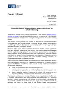 Press Release - Shadow Banking