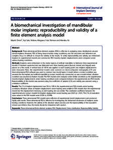 A biomechanical investigation of mandibular molar implants: reproducibility and validity of a finite element analysis model