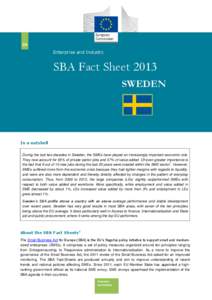 EN  Enterprise and Industry SBA Fact Sheet 2013 SWEDEN