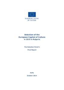 Selection of the European Capital of Culture iin 2019 in Bulgaria