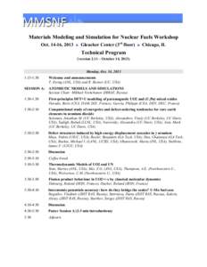 Materials Models and Simulation for Nuclear Fuels Workshop