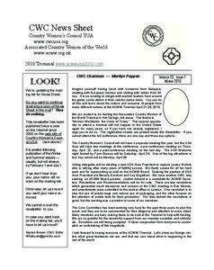 Page 1  CWC News Sheet
