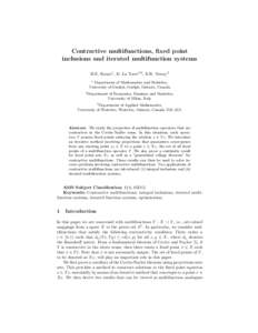 Contractive multifunctions, fixed point inclusions and iterated multifunction systems H.E. Kunze1 , D .La Torre2,3, E.R. Vrscay3 1  Department of Mathematics and Statistics,