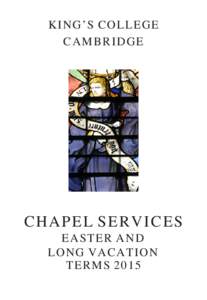 Easter and Long Vacation Terms 2015 Service List