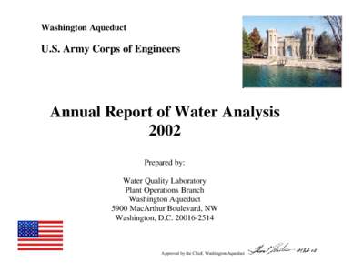 Washington Aqueduct  U.S. Army Corps of Engineers Annual Report of Water Analysis 2002