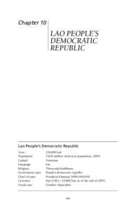 Chapter 10  LAO PEOPLE’S DEMOCRATIC REPUBLIC