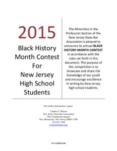 2015 Black History Month Contest For New Jersey High School