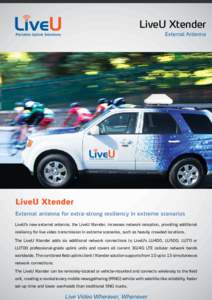LiveU Xtender External Antenna Mobile Newsgathering Vehicle  LiveU Xtender