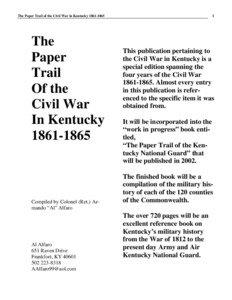 The Paper Trail of the Civil War in Kentucky[removed]The