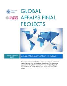GLOBAL AFFAIRS FINAL PROJECTS January- March 2015