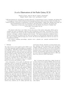 Suzaku Observations of the Radio Galaxy 3C 33 Daniel A. Evans1 , James N. Reeves2 , Martin J. Hardcastle3 , Ralph P. Kraft4 , Julia C. Lee4 , and Shanil N. Virani5